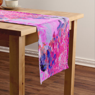 Chemin De Table Court Elégant Fuchsia et bleu foncé Limelight Hydrangea