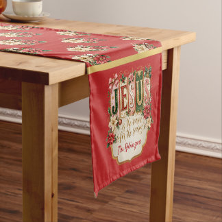 Chemin De Table Court Élégant Noël personnalisé Festif Rouge