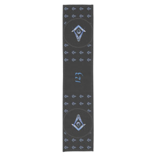 Chemin De Table Court Esprit maçonnique (bleu)