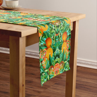 CHEMIN DE TABLE COURT EXÉCUTEUR DE TABLE ORANGES TROPICAUX