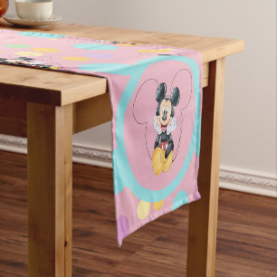 Chemin De Table Court Fête de bébé Mickey Mouse à pois rouges