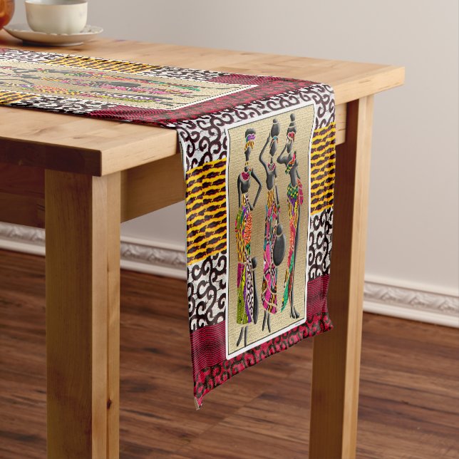 Chemin De Table Court Fête tribale Afrocentrique Art (In Situ)