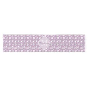 Chemin De Table Court Fille Monogramme Lumière Purple Daisy Fleurs et no
