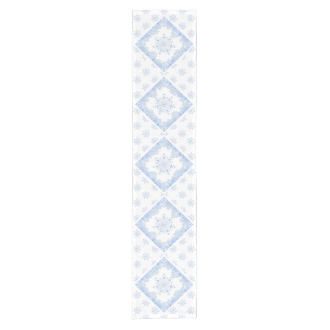 Chemin De Table Court Flacon de neige bleu glace (Devant)