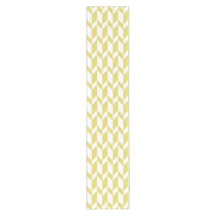 Chemin De Table Court Flèche à deux tons en gras Chevron rayé jaune blan