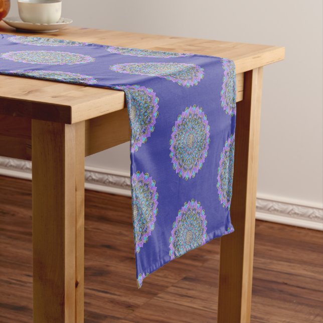 Chemin De Table Court Fleur De Vie - Mandala India Style 2 (In Situ)