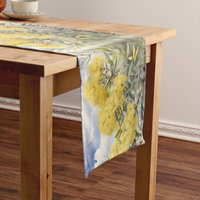 Chemin De Table Court Fleur nationale Australie Golden Wattle | (In Situ)