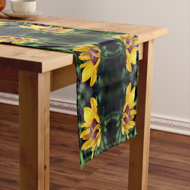 Chemin De Table Court Fleur Susan Black Eyed dépliant Abstrait (In Situ)