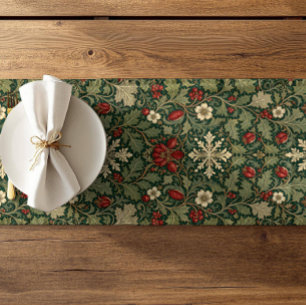 Chemin De Table Court Fleuris foncés vintage William Morris gothique