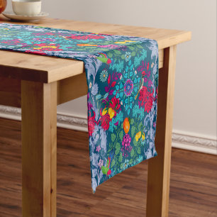 Chemin De Table Court Fleurs, Art nouveau, style William Morris