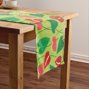 Chemin De Table Court Fleurs flamingo colorées motif court de table