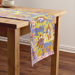 Chemin De Table Court Fleurs marguerites modernes en Patchwork sur Périw