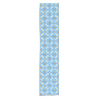 Chemin De Table Court Floral Abstrait bleu