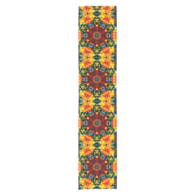 Chemin De Table Court Floral Orange