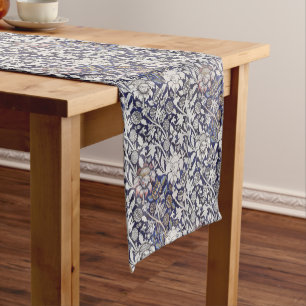 Chemin De Table Court Floral vintage Bleu William Morris Wey