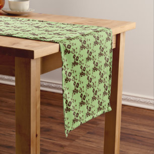 CHEMIN DE TABLE COURT FONCTIONNEMENT DE TABLE BROWN VERT EN 1 PRINTEMPS
