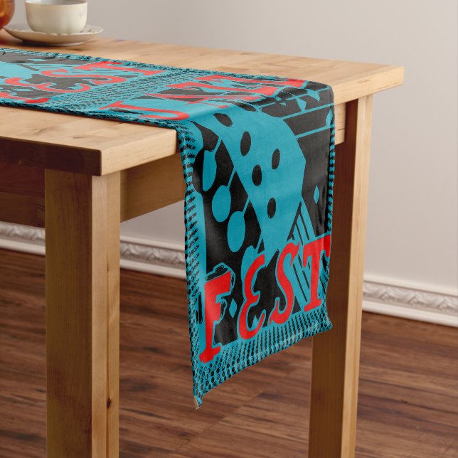 Chemin De Table Court Formes Abstraites, style Matisse, ajouter du texte (In Situ)