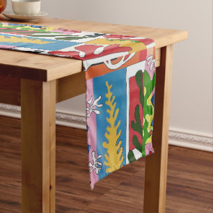 Chemin De Table Court Formes Abstraites, style Matisse, ajouter du texte