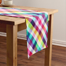 Funky Rainbow Plaid Motif petit coureur de table
