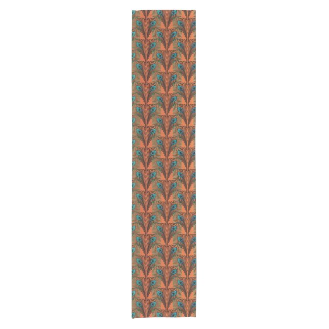 Chemin De Table Court Gatsby Grandes plumes design art déco (Devant)