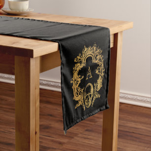 Chemin De Table Court Glam gothique   Runner table   Noir