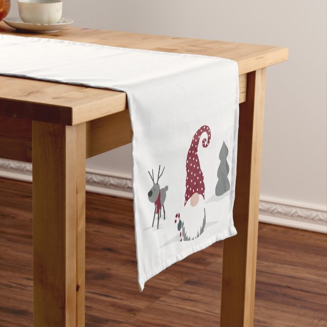 Chemin De Table Court Gnome et Reindeer Scandinavian Tomte design (In Situ)