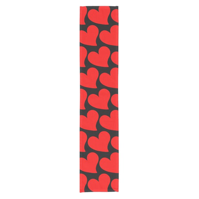 CHEMIN DE TABLE COURT GRAND COEUR ROUGE TENDANCE VALENTINE ROMANTIQUE (Devant)