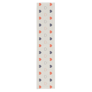 Chemin De Table Court Grand - Cœurs adorables / crème orange foncé