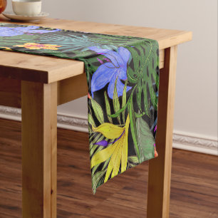 Chemin De Table Court Graphique de fleur d'Aloha de Hawaii tropical