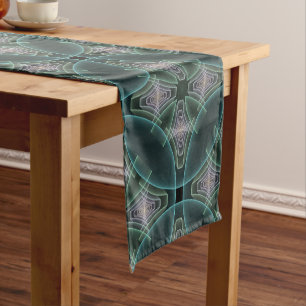 Chemin De Table Court Graphique géométrique Turquoise moderne
