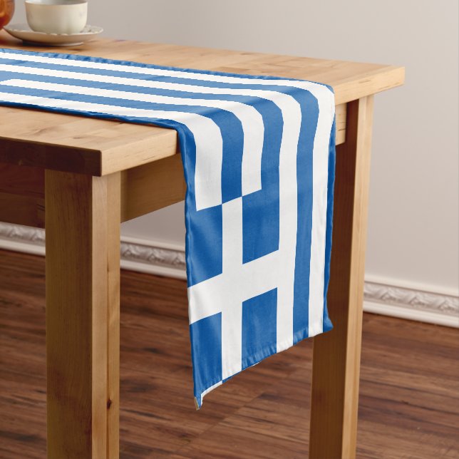 Chemin De Table Court Grèce Drapeau du patriotisme grec (In Situ)