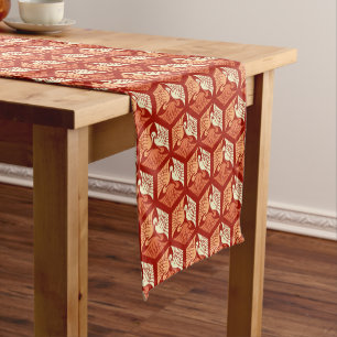 Chemin De Table Court Grues japonaises, mandarin et orange clair