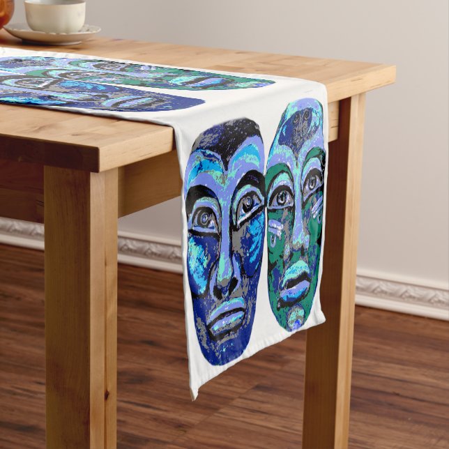 Chemin De Table Court Guerriers mayas - Halloween Design (In Situ)