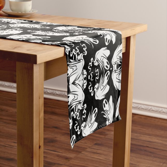 Chemin De Table Court Halloween Ghosts (In Situ)