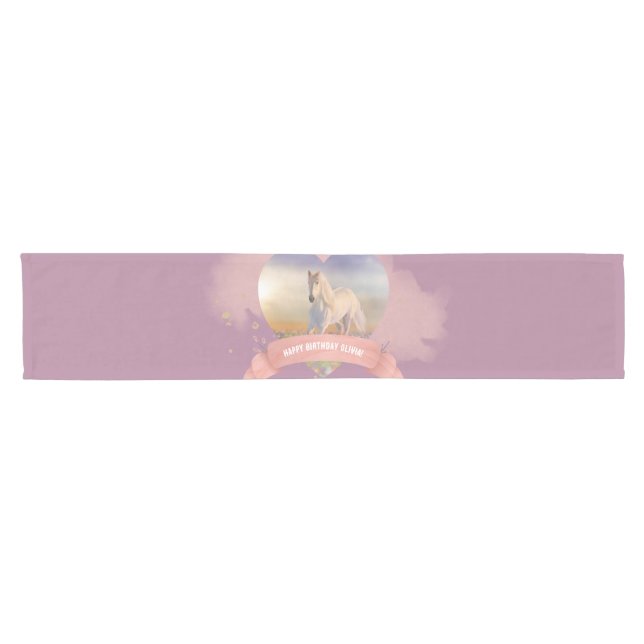 Chemin De Table Court Horse fête d'anniversaire (Horizontal)