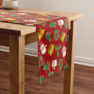 Chemin De Table Court Icônes de Noël Motif
