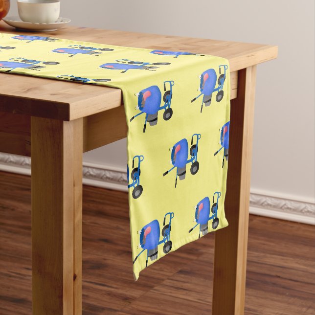 Chemin De Table Court Illustration amusante du mélangeur de ciment bleu (In Situ)