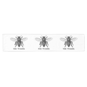Chemin De Table Court Illustration de l'abeille du travailleur vintage