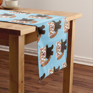 Chemin De Table Court Illustration de panda rouge mignon