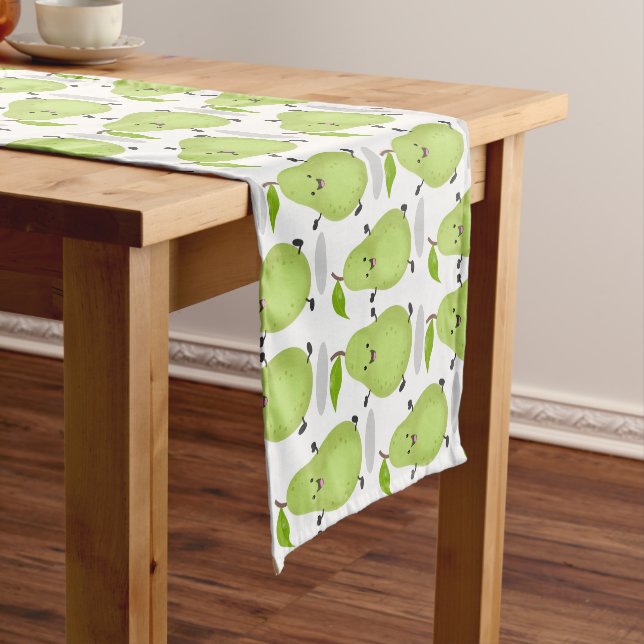 Chemin De Table Court Illustration d'une paire de poires mignonne (In Situ)