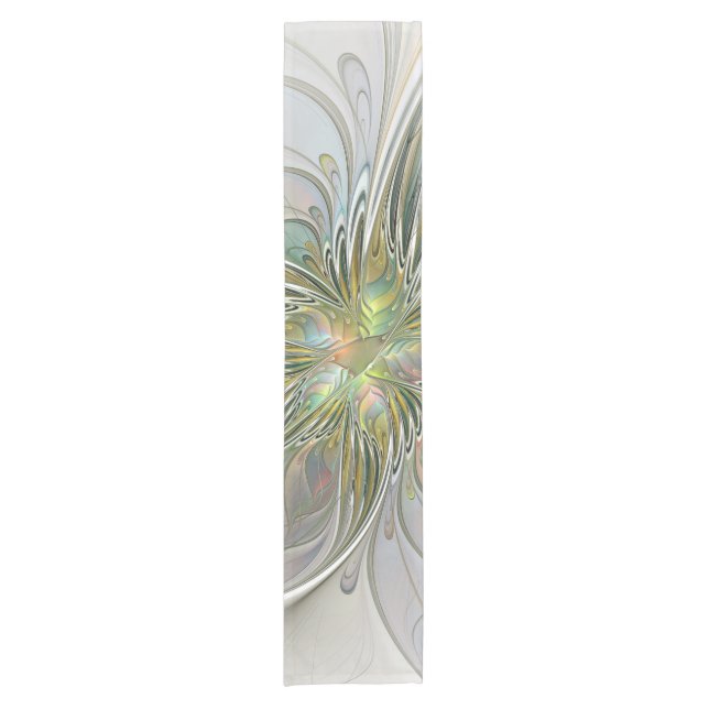 Chemin De Table Court Imaginaire Floral Fleur Art Fractal Moderne Avec O (Devant)