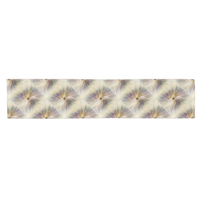 Chemin De Table Court Imaginaire Floral Gold Eggplant Art Fractal Abstra (Horizontal)