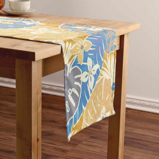 Chemin De Table Court imprimé motif hawaïen d'aloha moderne (In Situ)