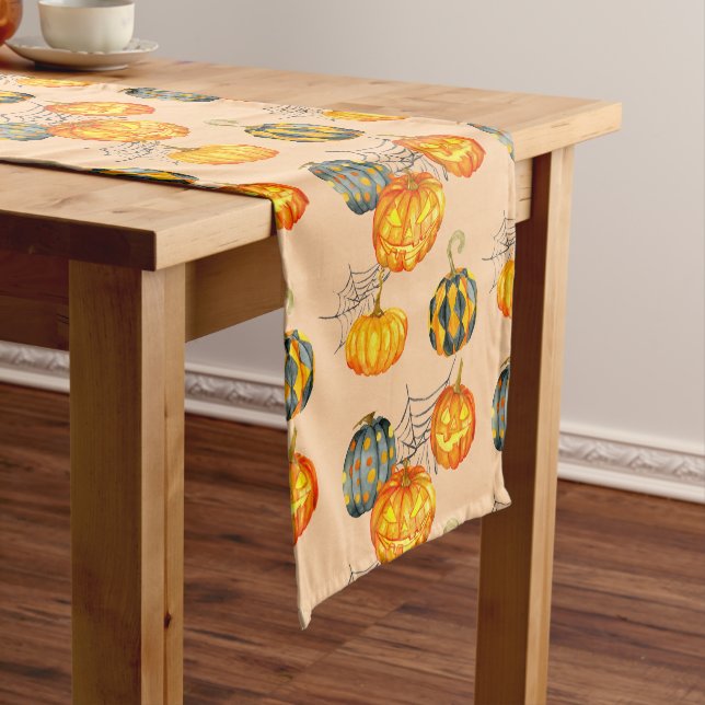 Chemin De Table Court Jack-o'-lantern Halloween (In Situ)