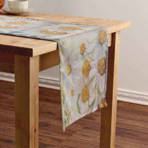 Chemin De Table Court Jardin de marguerites blanches