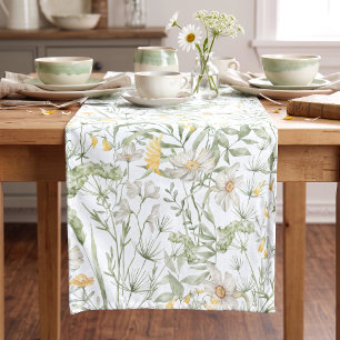 Chemin De Table Court Jardin Floral Botanique de Fleurs Sauvages Cottage