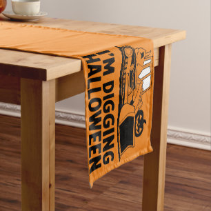 Chemin De Table Court Je creuse Halloween Citrouille Visage Tracteur Enf