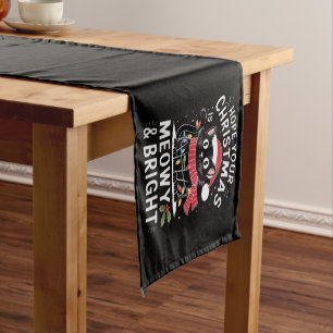 Chemin De Table Court J'espère que votre Noël est félin et lumineux Chat