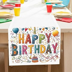 Chemin De Table Court Joyeux Anniversaire