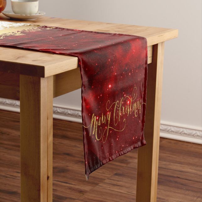 Chemin De Table Court Joyeux motoneige Père Noël Christmas (In Situ)